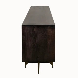 Bone Inlay Sideboard  wtih Antique Brass Legs : Pinstripe : Charcoal