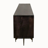 Bone Inlay Sideboard  wtih Antique Brass Legs : Pinstripe : Charcoal
