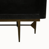 Bone Inlay Sideboard  wtih Antique Brass Legs : Pinstripe : Charcoal