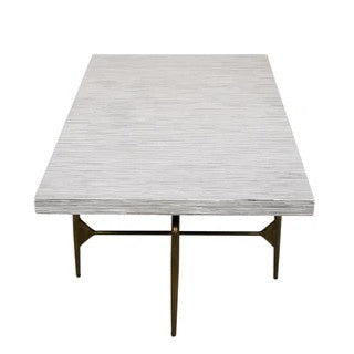 Bone Inlay Coffee Table wtih Antique Brass Legs : Pinstripe : Charcoal