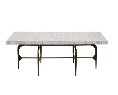 Bone Inlay Coffee Table wtih Antique Brass Legs : Pinstripe : Charcoal