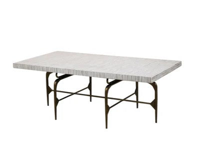 Bone Inlay Coffee Table wtih Antique Brass Legs : Pinstripe : Charcoal