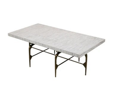 Bone Inlay Coffee Table wtih Antique Brass Legs : Pinstripe : Charcoal