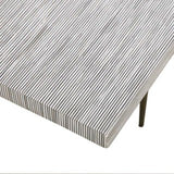 Bone Inlay Coffee Table wtih Antique Brass Legs : Pinstripe : Charcoal