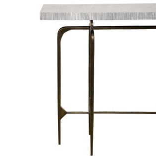 Bone Inlay Console wtih Antique Brass Legs : Pinstripe : Charcoal