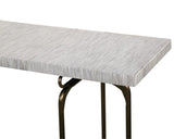 Bone Inlay Console wtih Antique Brass Legs : Pinstripe : Charcoal