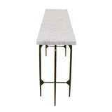 Bone Inlay Console wtih Antique Brass Legs : Pinstripe : Charcoal
