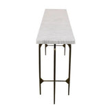 Bone Inlay Console wtih Antique Brass Legs : Pinstripe : Charcoal