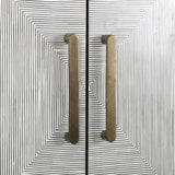 Bone Inlay Drinks Cabinet  wtih Antique Brass Legs : Pinstripe : Charcoal