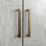 Bone Inlay Drinks Cabinet  wtih Antique Brass Legs : Pinstripe : Charcoal