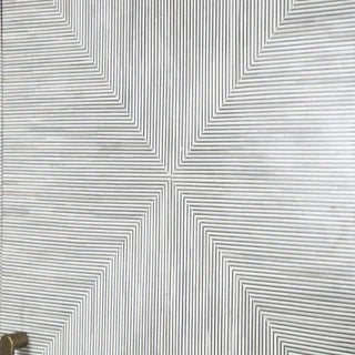 Bone Inlay Drinks Cabinet  wtih Antique Brass Legs : Pinstripe : Charcoal