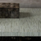 Bone Inlay Console wtih Antique Brass Legs : Pinstripe : Charcoal