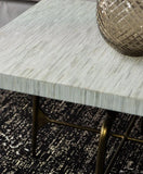Bone Inlay Coffee Table wtih Antique Brass Legs : Pinstripe : Charcoal