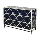 Bone Inlay 3 Drawer Chest : Delta : Black