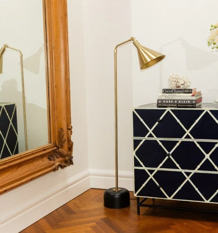 Bone Inlay 3 Drawer Chest : Delta : Black