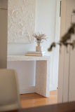 Bone Inlay Waterfall Console : Floral : White