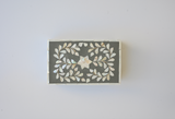 Mother of Pearl Small Gift Box : Floral : Dark Grey