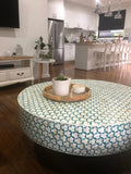 Bone Inlay Round Coffee Table : Tri-Square : Charcoal