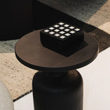 Bone Inlay Square Box : Checker Board : Black & White
