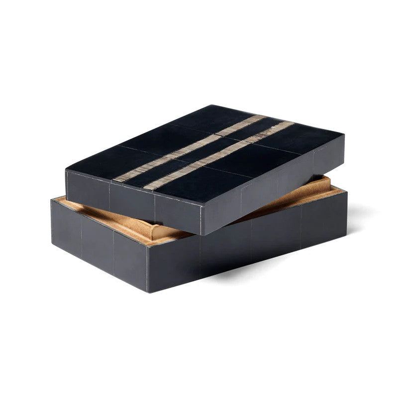 Horn Inlay Rectangular Box : Black