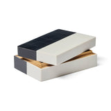 Bone Inlay Rectangular Box : Night and Day : Natural & Black