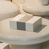 Bone Inlay Large Rectangular Box : Pinstripe : White