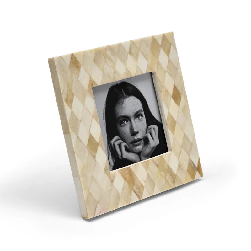 Bone Inlay Picture Frame : Diamonds : Natural