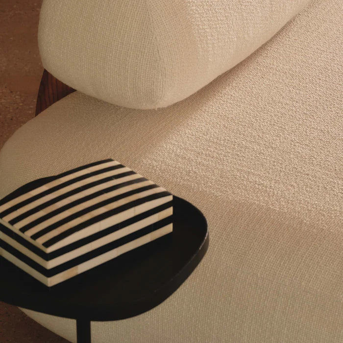 Bone Inlay Rectangular Box : Stripe : Black & White