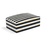 Bone Inlay Rectangular Box : Stripe : Black & White