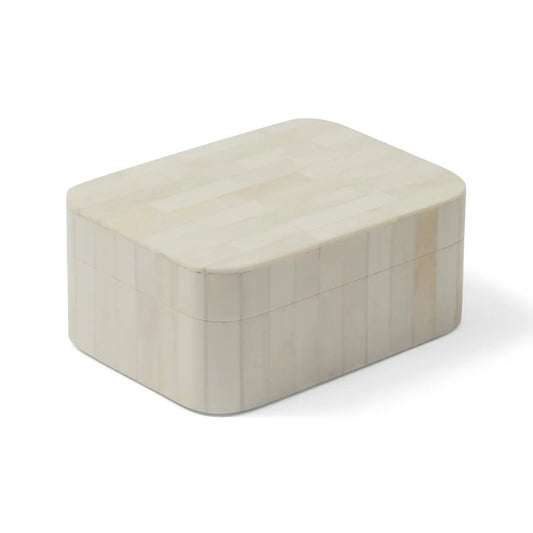Bone Inlay Box with Rounded Corners : Brickwork : Natural