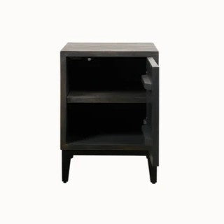 Bedside Cabinet with Bone Inlay Insert : Sundial : Charcoal