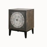 Bedside Cabinet with Bone Inlay Insert : Sundial : Charcoal