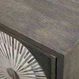 Bedside Cabinet with Bone Inlay Insert : Sundial : Charcoal
