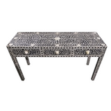 Bone Inlay Floral Console : Black