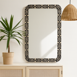 Bone Inlay Mirror : Zelliges : Black