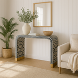 Bone Inlay Waterfall Console : Zelliges : Black