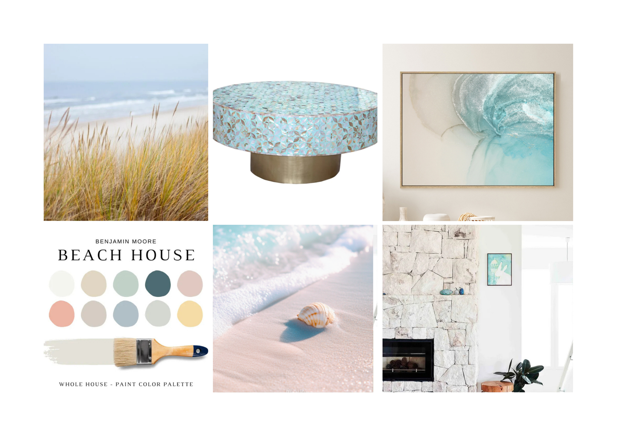 Mother of Pearl Inlay Round Coffee Table : Lady's Bedstraw : Jade Green