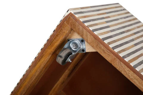 Bone & Timber Inlay Square Coffee Table (with castors)