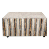 Bone & Timber Inlay Square Coffee Table (with castors)