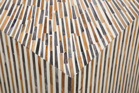 Bone & Timber Inlay Square Coffee Table (with castors)