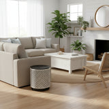 Bone Inlay Side Table : Quadrefoil : Black