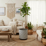 Bone Inlay Side Table : Quadrefoil : Black