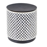 Bone Inlay Side Table : Quadrefoil : Black