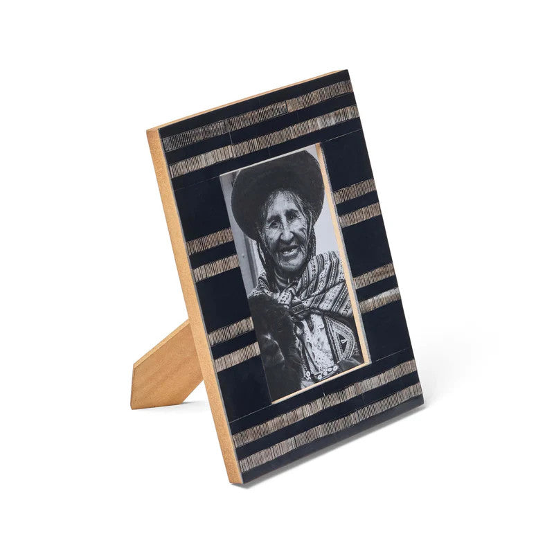 Horn Inlay Picture Frame (4 x 6) : Black