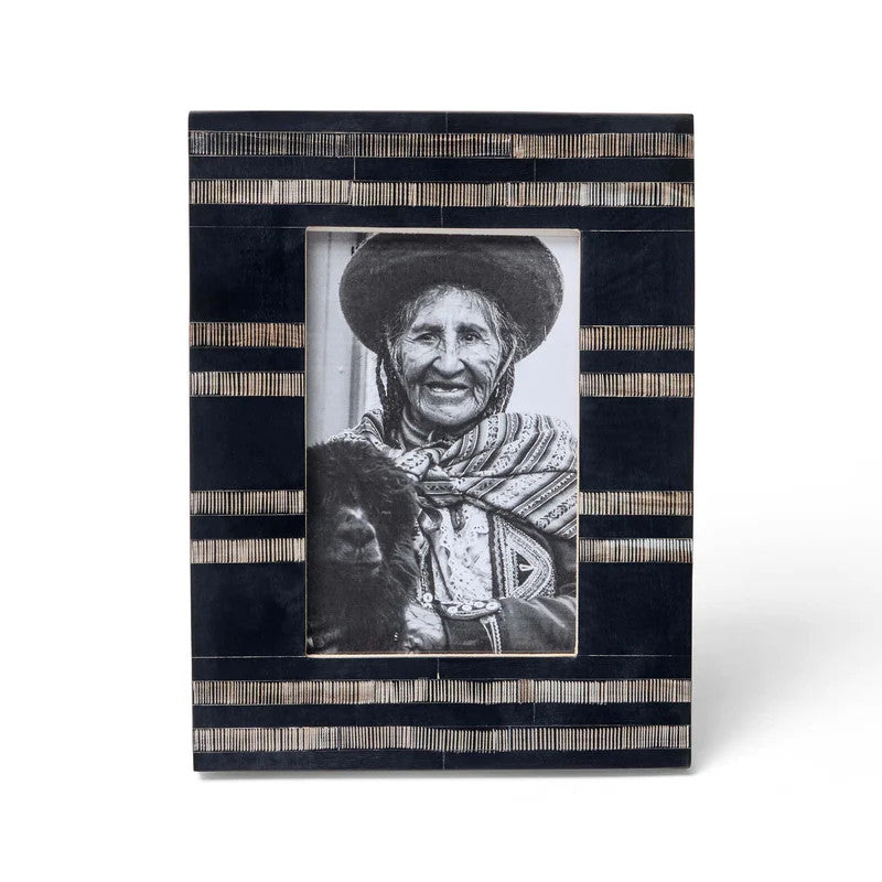 Horn Inlay Picture Frame (4 x 6) : Black