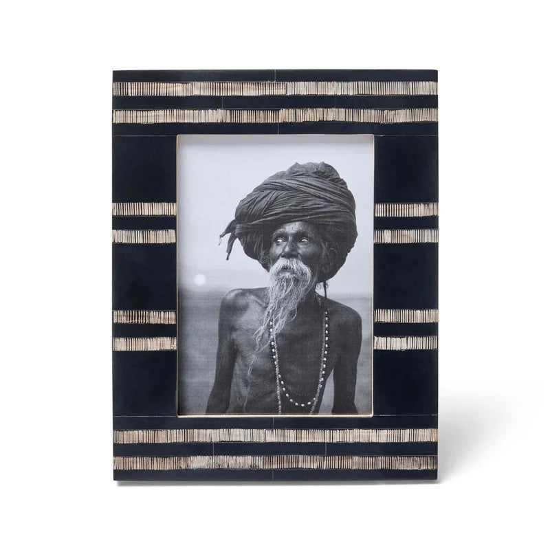 Horn Inlay Picture Frame (5 x 7) : Black