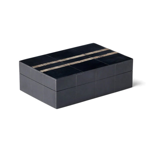 Horn Inlay Rectangular Box : Black