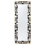 Bone Inlay Floor Mirror : Arrows : Black & White