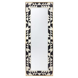 Bone Inlay Floor Mirror : Arrows : Black & White