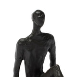 Hand-Made Indian Antique Bronze Sculpture :  Sitting Man